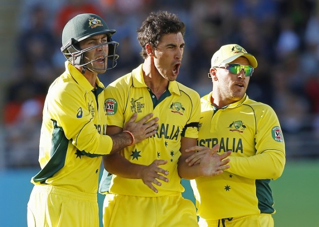 Australia fast bowler Mitchell Starc is the highest wicket taker in the World Cup so far Mitchell Starc Glenn Maxwell Aaron Finch Australia World Cup