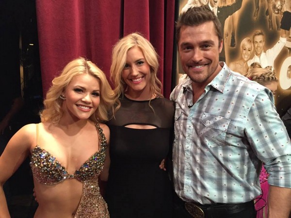Chris Soules with Whitney Bischoff (C) and Witney Carson Chris Soules with Whitney Bischoff and Witney Carson