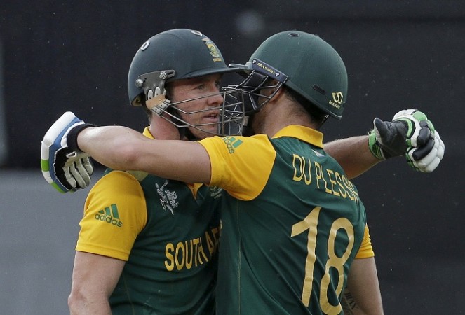 AB De Villiers and Faf Du Plessis put on a brilliant partnership for South Africa AB De Villiers Faf Du Plessis South Africa ICC Cricket World Cup 2015