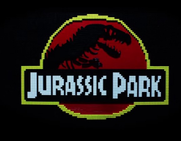 Jurassic Park logo made out of Legos for the video Jurassic Park Logo
