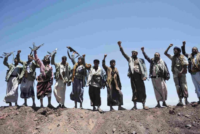 Houthis stage a demonstration in the Yemeni city of Sana'a against Saudi airstrikes. Saudi Arabia blames Iran for backing Houthis who have been conducting drone attacks on oil installations. Houthis stage rally in Sana’a against Saudi-led air strikes