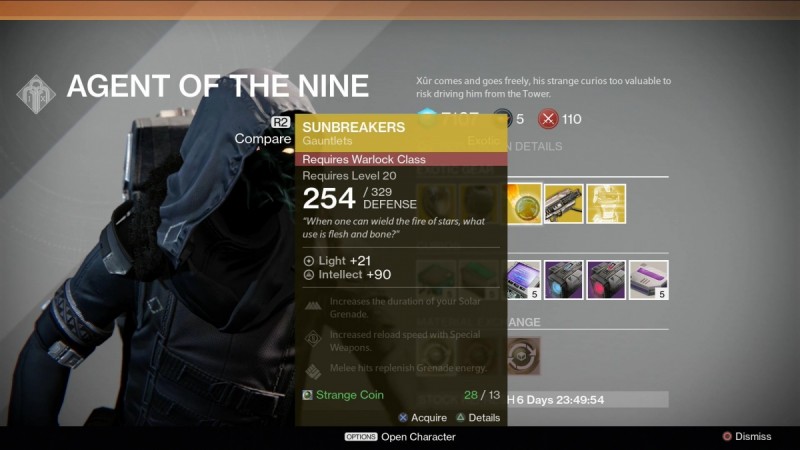 Destiny's Xur is back for the weekend
