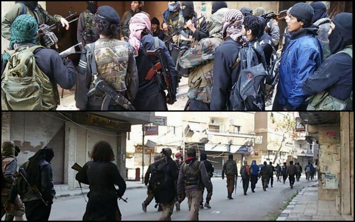 Isis fighters inside Yarmouk camp