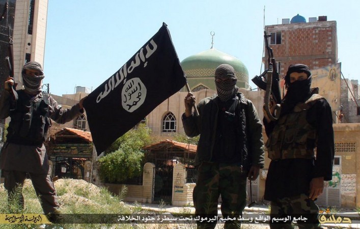 Isis fighters inside Yarmouk camp