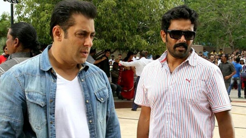 A picture taken during Ravi Varma's earlier assignment in Bollywood where he directed some action sequence for Salman Khan in Ravi Varma with Salman Khan