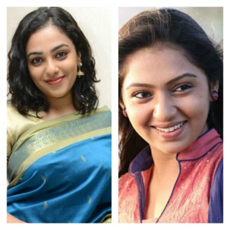 A collage of Nithya Menen and Lakshmi Menon. Nithya Menen-Lakshmi Menon