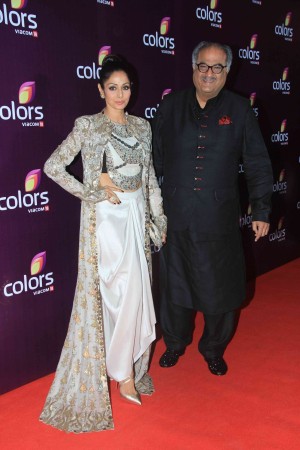 Sridevi with husband Boney Kapoor Colors Party