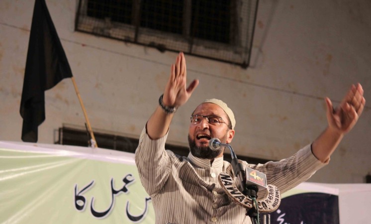 MIM president Asaduddin Owaisi during an election rally in Maharashtra's Aurangabad. Asaduddin Owaisi