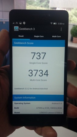 Geekbench score on a7000 Geekbench score on a7000