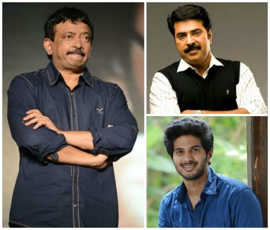 Ram Gopal Varma, Dulquer Salmaan and Mammooty Ram Gopal Varma, Dulquer Salmaan and Mammooty