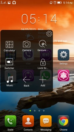Wide Touch menu on A7000 Wide Touch menu on A7000
