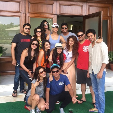 Raai Laxmi with friends on her birthday Raai Laxmi with friends on her birthday