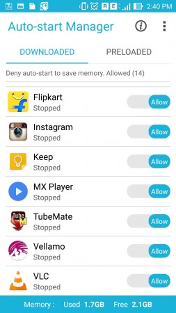 Auto Start Manager of Zenfone 2 Auto Start Manager of Zenfone 2