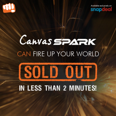 Micromax Canvas Spark Sold Out In Just Two Minutes: Register For Next Sale on 20 May