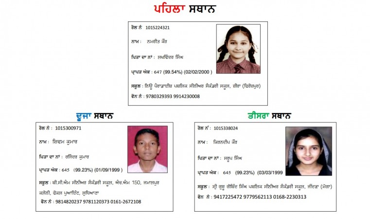 PSEB Class 10 Result 2015 Announced Punjab Records 68% Pass Percentage