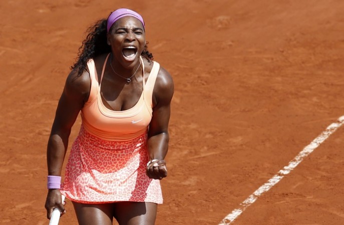 Serena Williams celebrates her passage through to the French Open semifinals after a comfortable win over Sara Errani Serena Williams French Open 2015 Quarterfinals