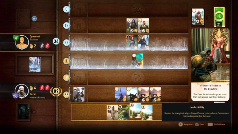 A Gwent deck from The Witcher 3