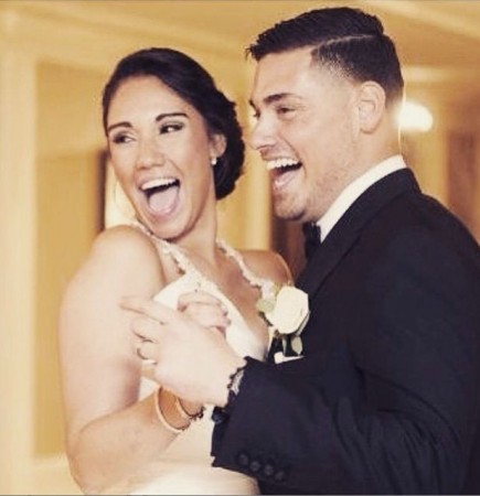 Ryan and Jess on their wedding day