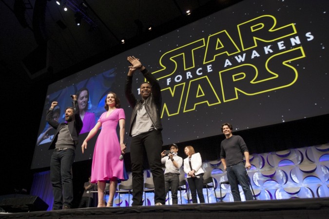 'Star Wars: The Force Awakens' cast and crew at the kick-off event of the Star Wars Celebration convention in Anaheim, California, April 16, 2015. Star Wars: The Force Awakens