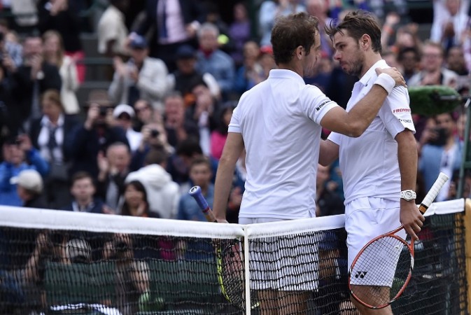 Richard Gasquet and Stanislas Wawrinka put on a show for the fans in the quarterfinals of Wimbledon Richard Gasquet Stanislas Wawrinka Wimbledon 2015