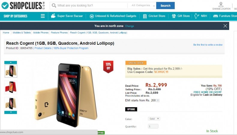 Cogent smartphone launched at Rs 2,999 exclusively on ShopClues