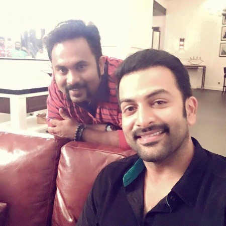 Aju Varghese with Prithviraj Sukumaran