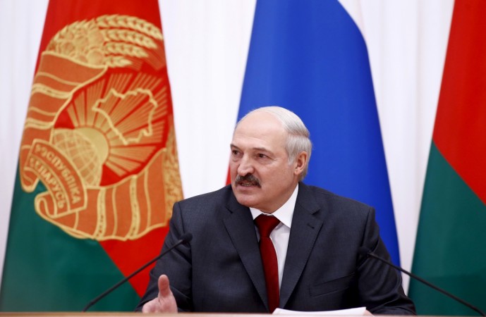 Belarussian President Alexander Lukashenko makes a statement after a session of the Supreme State Council of Russia-Belarus Union State in Minsk, Belarus, Feb. 25, 2016.