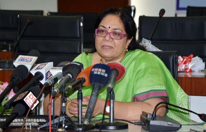 National Commission for Women (NCW) Chairperson Lalitha Kumaramangalam addresses a press conference in Guwahati on June 27, 2016.