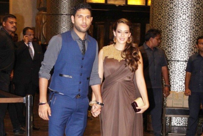 Here's all you need to know about Yuvraj Singh and Hazel Keech's wedding in December. Pictured: Yuvraj Singh and Hazel Keech at wedding reception of Preity Zinta and Gene Goodenough.