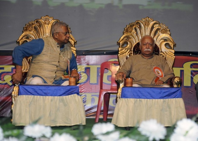 RSS chief Mohan Bhagawat with BJP leader Tathagata Roy