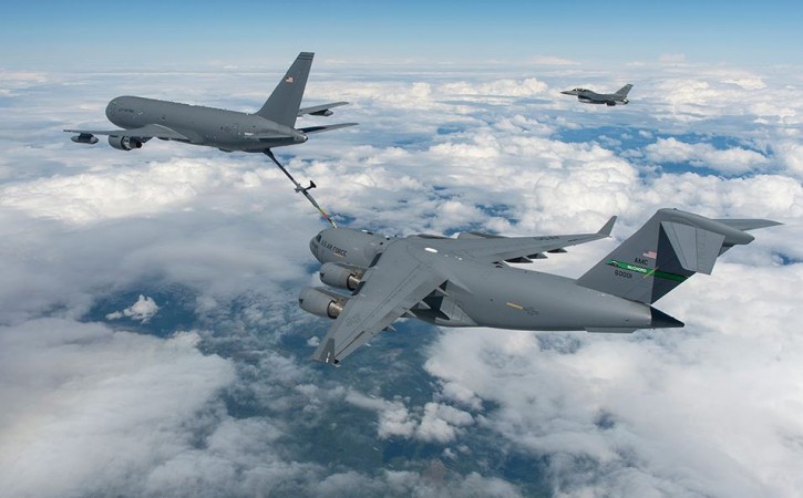 Boeing's KC-46 refueling US Air Force's C-17 aircraft. Boeing's KC-46