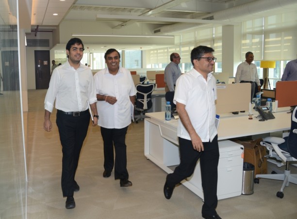 Reliance Industries Ltd (RIL) Chairman Mukesh Ambani with son Akash Ambani and close associate Manoj Modi at Reliance Jio`s reliance industries, sebi slaps fine on ril, mukesh ambani controlled ril, sebi bars ril from trading