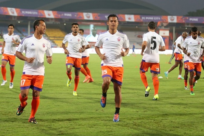 FC Pune City players during a training session, October 22, 2016 FC Pune City