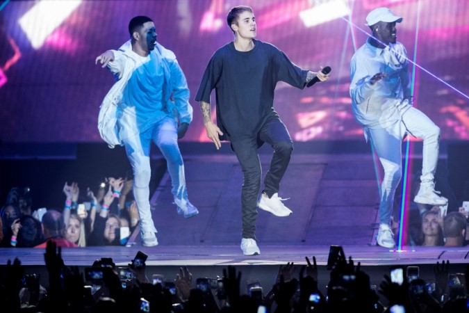 Singer Justin Bieber performs on stage in Telia Parken Stadium in Copenhagen, Denmark October 2,2016. Justin Bieber