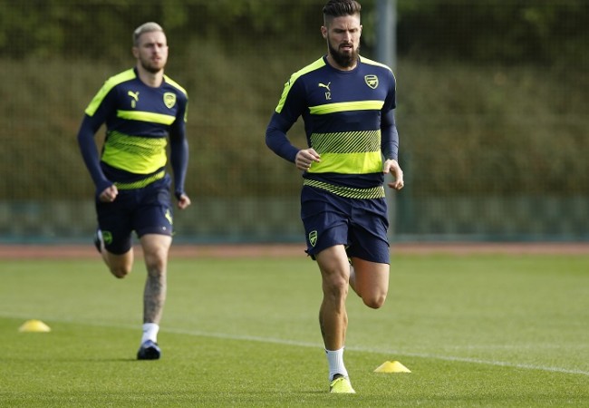 Arsenal striker Olivier Giroud is set to return from injury, but Aaron Ramsey is still a few days away Aaron Ramsey Olivier Giroud Arsenal