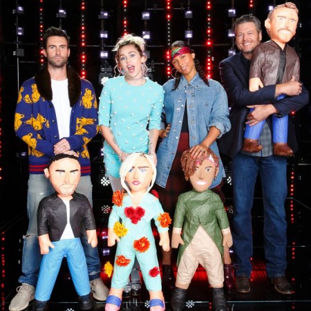 Adam Levine, Miley Cyrus, Alicia Keys and Blake Shelton
