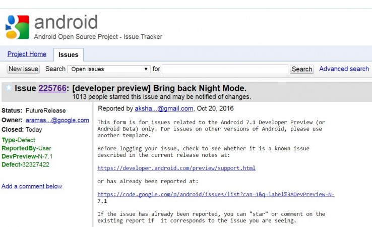 Google Android v7.1 Nougat' Night mode missing status Google tipped to bring back much needed display feature to Nexus series