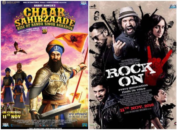 Overseas box office collection: Chaar Sahibzaade – Rise of Banda Singh Bahadur beats Rock On 2 in 1st weekend. Pictured: Chaar Sahibzaade - Rise of Banda Singh Bahadur and Rock On 2 Chaar Sahibzaade - Rise of Banda Singh Bahadur and Rock On 2