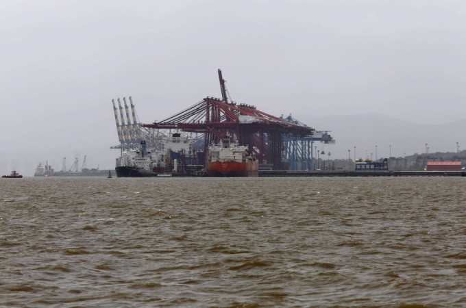 A general view of the Jawaharlal Nehru Port Trust (JNPT). india trade data export import engineering gold deficit external services business global economy data commerce leather others good fine ok august rbi october modi