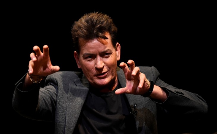 U.S. actor Charlie Sheen speaks during 'An Evening with Charlie Sheen' at the Theatre Royal, Drury Lane in London, Britain June 19, 2016. Charlie Sheen