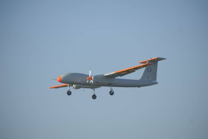 Rustom-II undergoing first flight-testing at Aeronautical Test Range (ATR) in Chitradurga, Karnataka. Rustom-II aka TAPAS 201