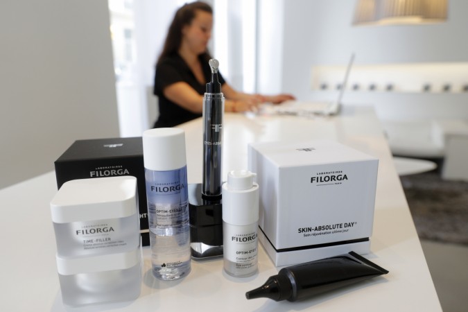 Anti-ageing cosmetics by French Laboratoires Filorga are displayed at the company's showroom in Paris, France, September 23, 2016. (Representational Image) cosmetics