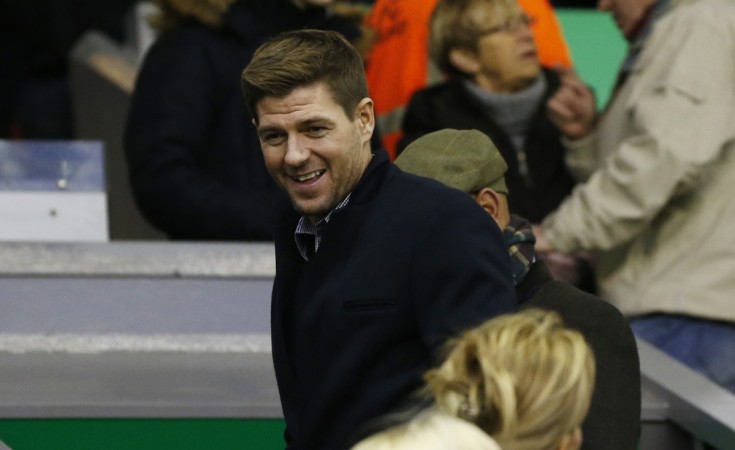 Liverpool legend Steven Gerrard during a football match at the Anfield in 2015 gerrard