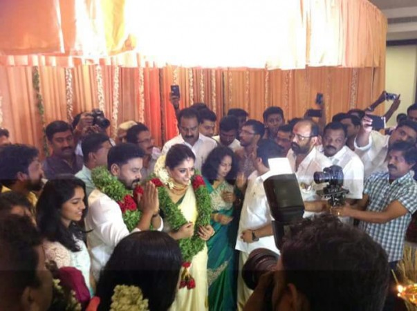 Dileep and Kavya Madhavan wedding: Couple tying knot in private marriage ceremony today. Pictured: Dileep and Kavya Madhavan's wedding Dileep and Kavya Madhavan's wedding