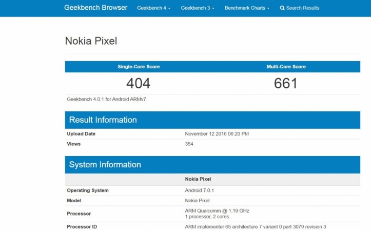 Android Nougat-powered Nokia Pixel makes a stop at Geekbench; key features revealed Android Nougat-powered Nokia Pixel makes a stop at Geekbench; key features revealed