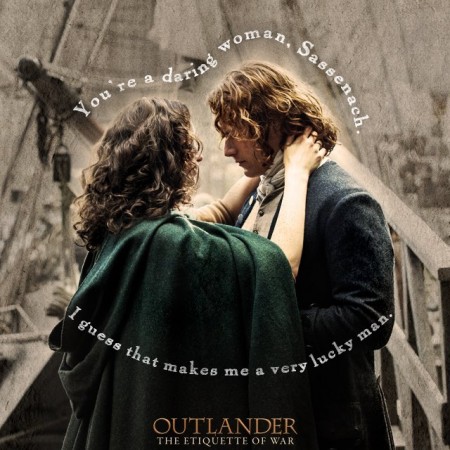 Pictured: Jamie and Claire in a still from Outlander. Outlander
