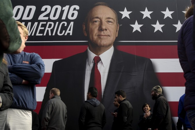 Kevin Spacey, Chief Whip and protagonist, in Netflix's House of Cards