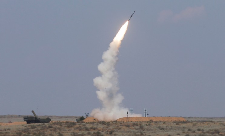 The S-300 air defence system launches a missile during the International Army Games 2016 at the Ashuluk military polygon outside Astrakhan, Russia, August 7, 2016. Russian Super weapon?