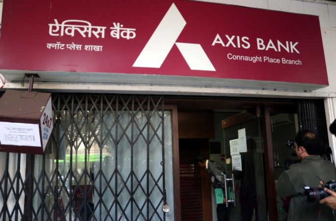 The Axis Bank in New Delhi's Connaught Place where Income Tax officials carried out investigation on Dec 15, 2016. axis bank q3 results net profit fraud demonetisation gold fake accounts share price