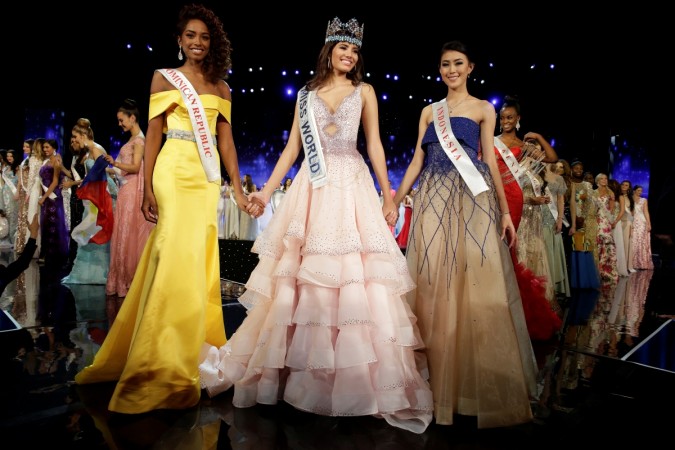 Winner of Miss World Miss Puerto Rico Stephanie Del Valle (C) stands with first runner up Miss Dominican Republic Yaritza Miguelina Reyes Ramirez (L) and second runner up Miss Indonesia Natasha Mannuela during the Miss World 2016 Competition in Oxen Hill, Maryland, U.S., December 18, 2016. miss world 2016 Miss Puerto Rico Stephanie Del Valle event Washington